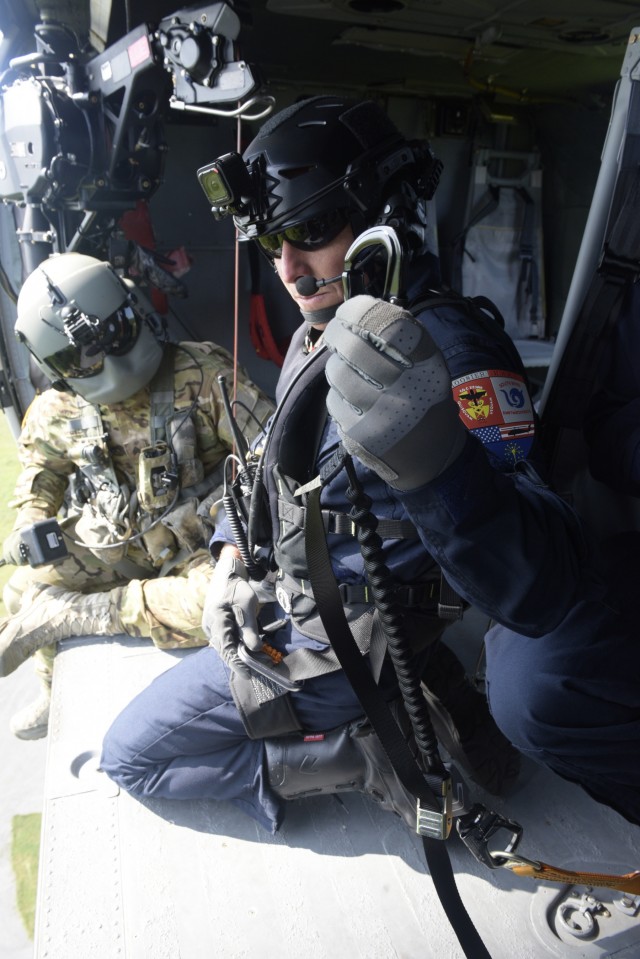 Indiana National Guard perform helicopter hoist operations