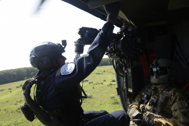 Indiana National Guard perform helicopter hoist operations
