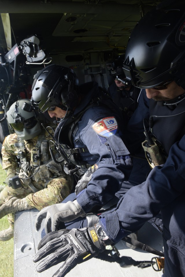 Indiana National Guard perform helicopter hoist operations