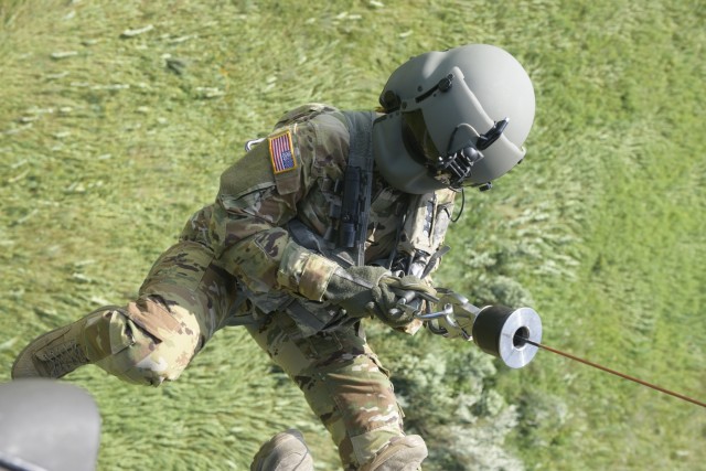 Indiana National Guard perform helicopter hoist operations