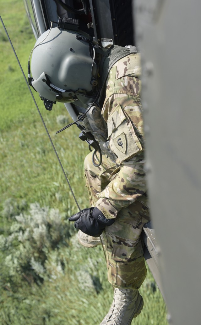 Indiana National Guard perform helicopter hoist operations