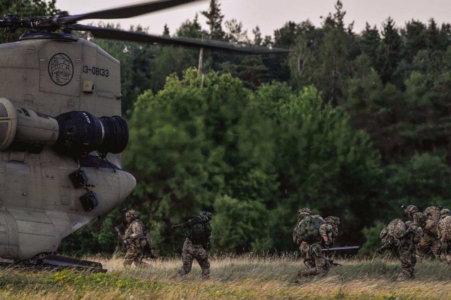 Exiting CH-47 Chinook