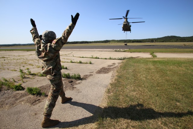 89B Ammunition Supply Course students build sling-loading skills at Fort McCoy