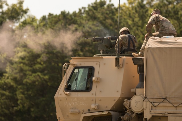Soldiers Conduct Base Defense Live Fire Exercise