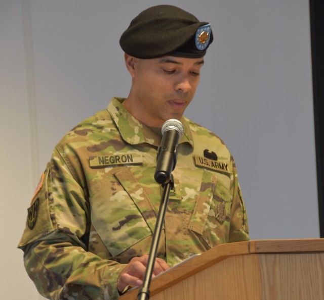 First Sgt. Jaime E. Negron assumes responsibility of Benelux HHC