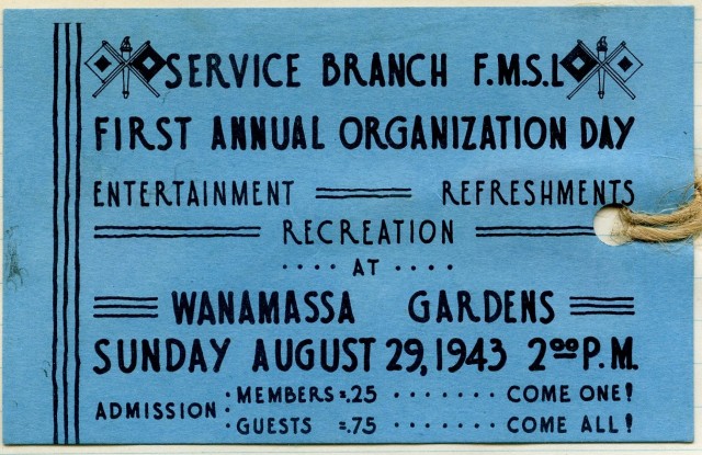Organization Day Ticket, 1943