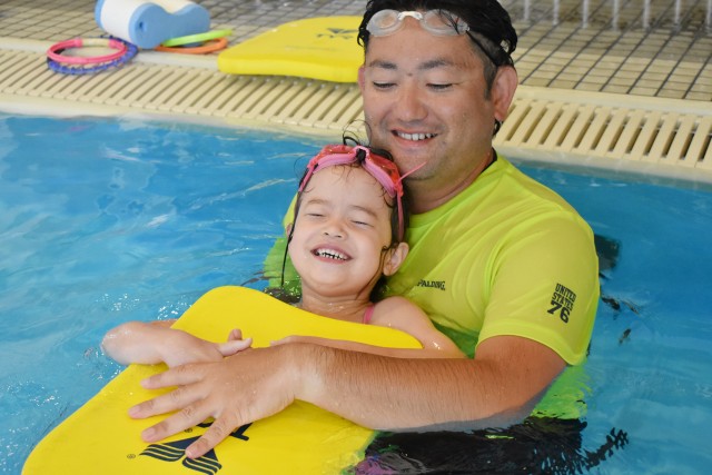 Camp Zama pre-K swim lessons ease fears, teach basics