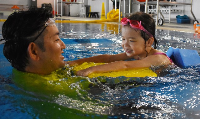 Camp Zama pre-K swim lessons ease fears, teach basics