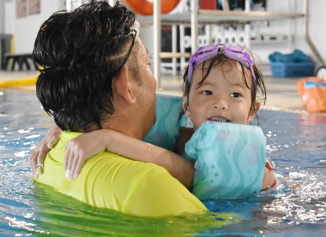 Camp Zama pre-K swim lessons ease fears, teach basics