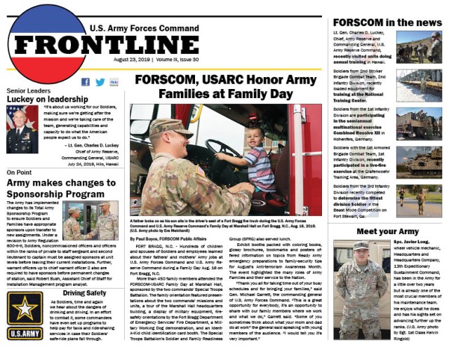 FORSCOM FRONTLINE, Volume IX, Issue 30: