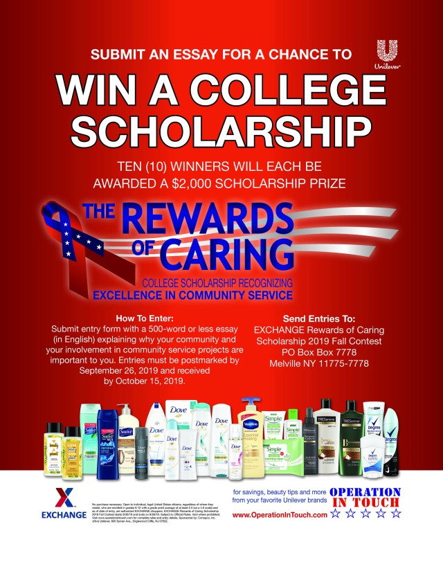 Military students can win $20,000 in scholarships from Exchange, Unilever essay contest