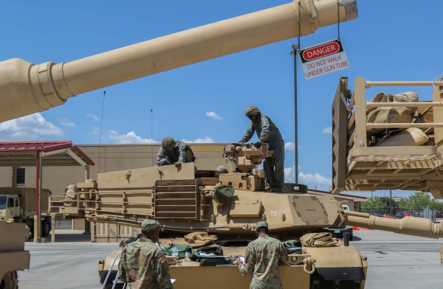 Combat team receives first tanks following armor conversion