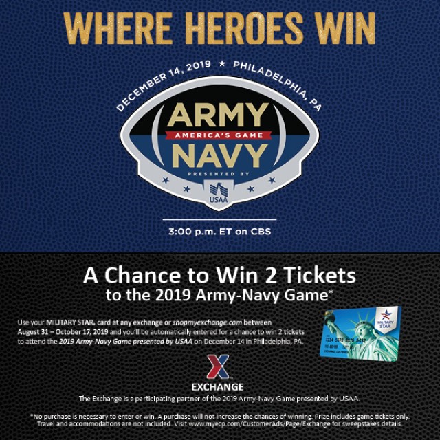 Shop, win, cheer! Exchange giving away tickets to ArmyNavy Game