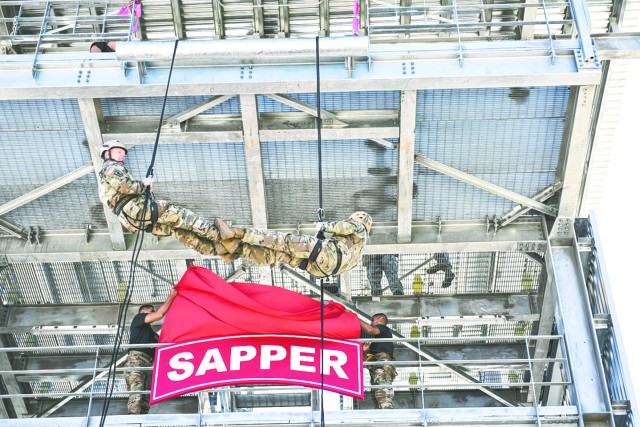 Sappers unveil 40-foot, steel rappel tower at Fort Leonard Wood