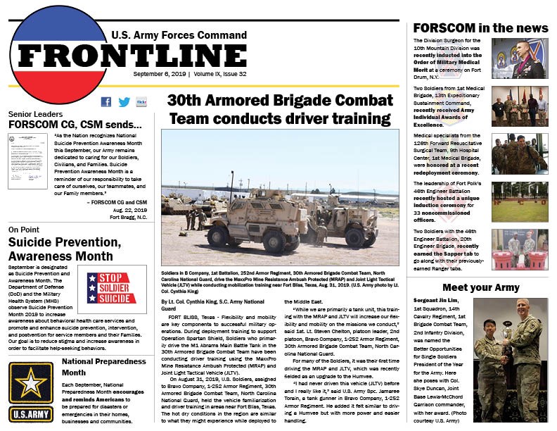 FRONTLINE NEWSLETTER Article The United States Army
