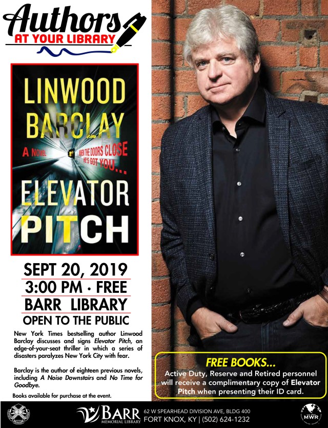 Bestselling author Linwood Barclay coming to Barr library Sept. 20 for book signing, meet-and-greet
