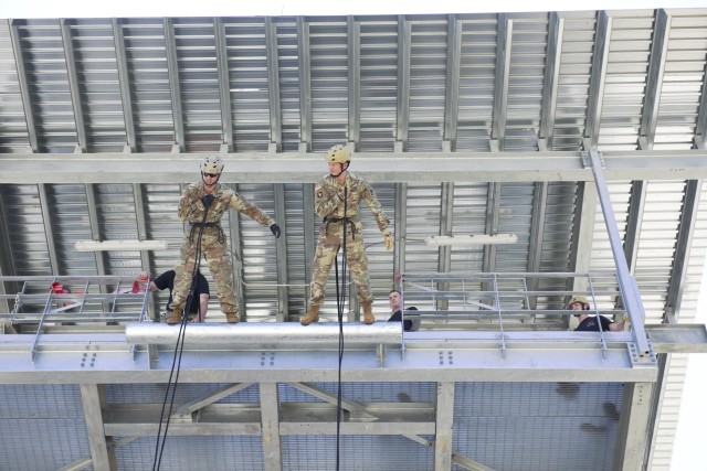 Sappers unveil 40-foot, steel rappel tower at Fort Leonard Wood