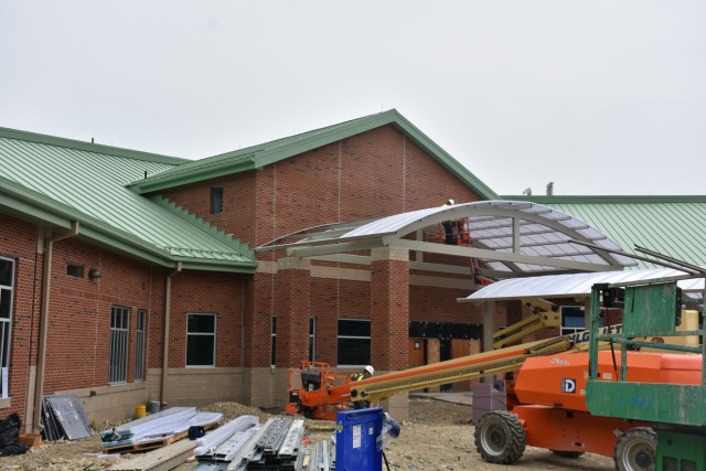 Constructing school entrance