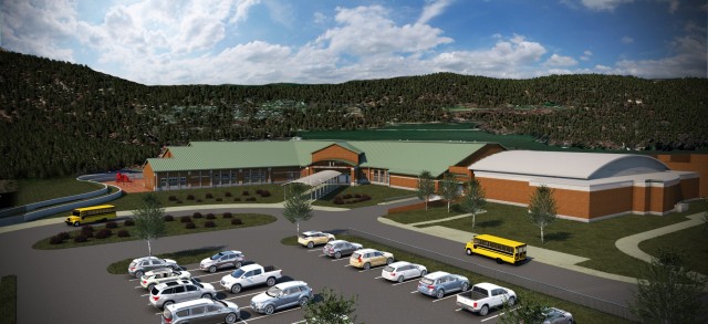 Rendering of back of school