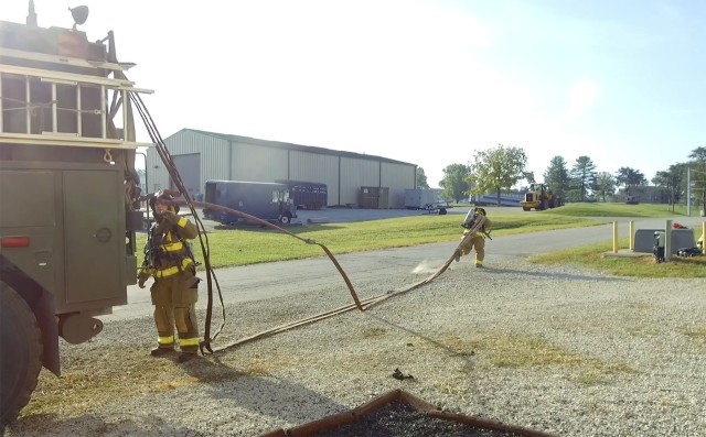 Indiana Guard firefighters train at Muscatatuck Urban Training Center