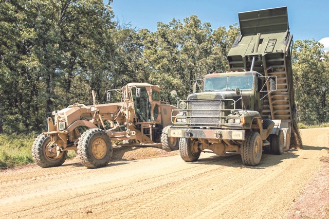 Engineers assist in road repair for transportation battalion