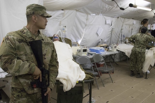 Soldiers, Airmen and Sailors train to save lives at Camp Parks