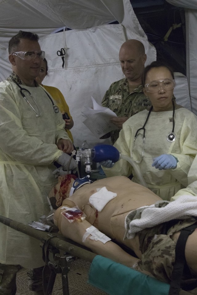Soldiers, Airmen and Sailors train to save lives at Camp Parks