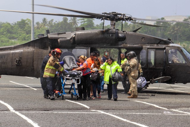 Puerto Rico National Guard transports baby in face of storm