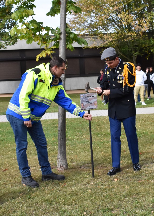 9th JROTC BN first to participate in the USAG Ansbach Adopt-A-Tree Program