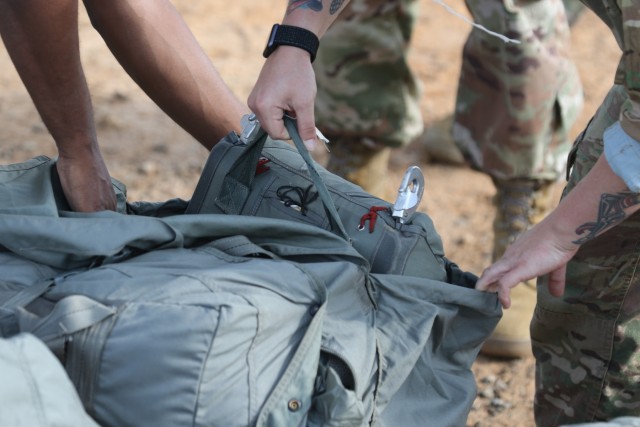XVIII Airborne Corps redeployers jump home after arriving from the Middle East.