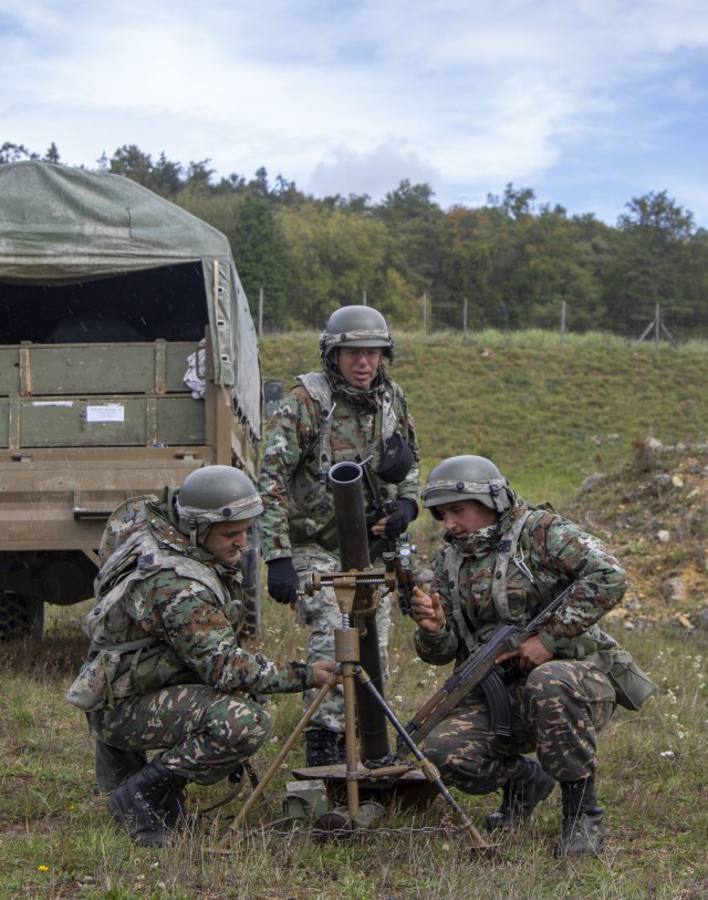 North Macedonia soldiers ready to mortar
