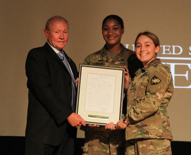 Cadets present gift to Retired Gen. Martin Dempsey