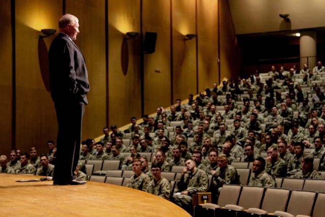Retired Gen. Dempsey mentors cadets