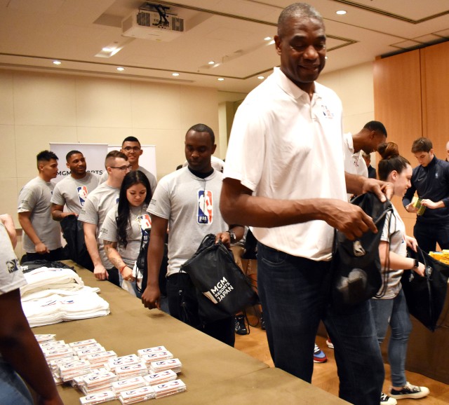 Camp Zama Soldiers, NBA legends team up to make care packages