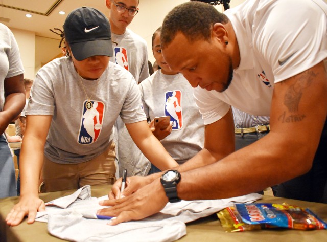 Camp Zama Soldiers, NBA legends team up to make care packages
