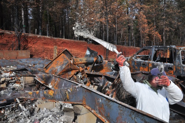 Corps employees help find cremains among Camp Fire debris