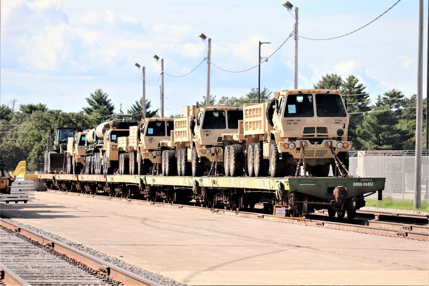 Engineer unit's equipment loaded on railcars at Fort McCoy for ...