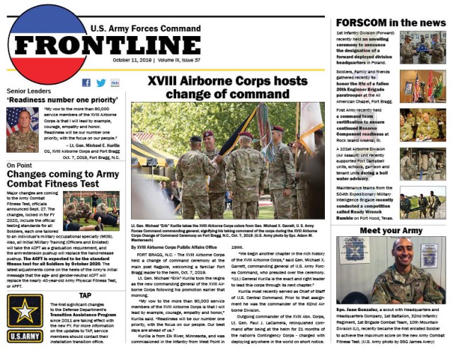 FORSCOM FRONTLINE, Volume IX, Issue 37