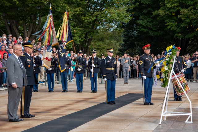 Standing after Wreath