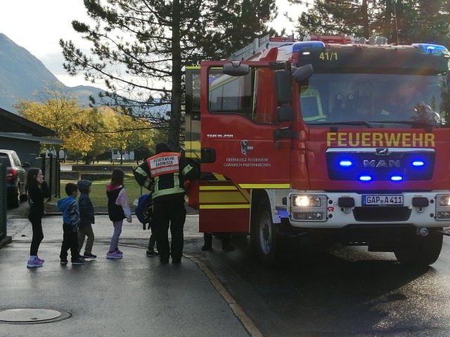 Garmisch students practice fire safety, earn a ride on a fire truck