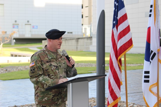 1st Sgt. Dilday gives remarks