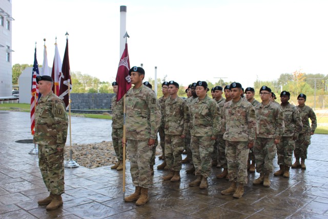 1st Sgt. Dilday stands at attention
