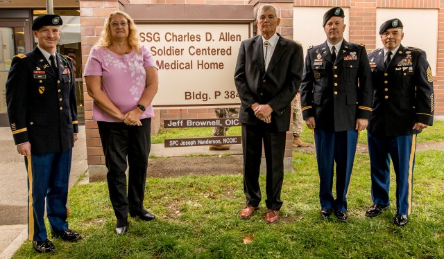 at the sign