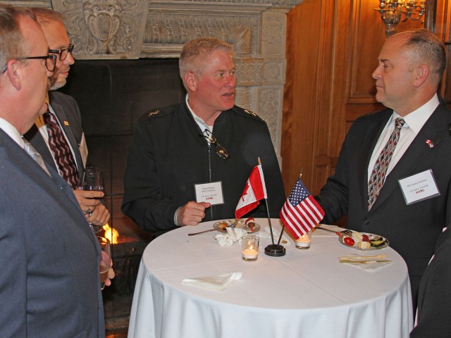 Maj. Gen. Brian Cummings chats with guests during Canadian Consul's reception