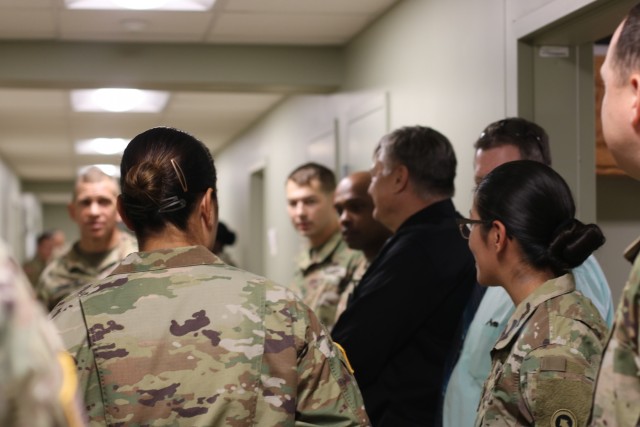 Sgt. Major of the Army Micheal A. Grinston visits 1st Theater Sustainment Command barracks