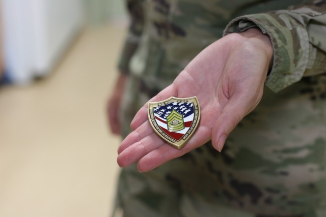 Sgt. Major of the Army Micheal A. Grinston visits 1st Theater Sustainment Command barracks