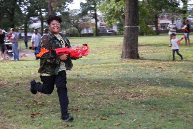 Camp Zama youth evade hordes of undead at 'Humans vs. Zombies' community event