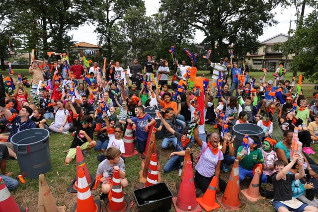 Camp Zama youth evade hordes of undead at 'Humans vs. Zombies' community event