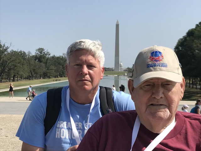 Fort Rucker employee escorts Korean War veteran father on Honor Flight