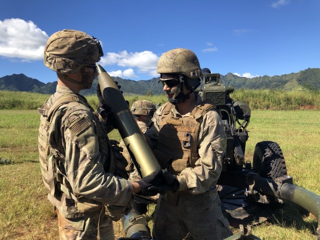 U.S. and New Zealand field artillery train together in Hawaii